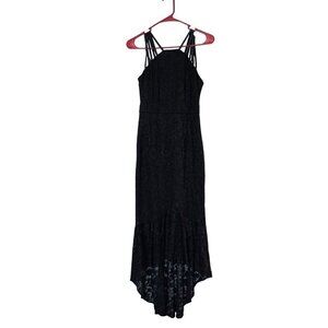 Vfshow Vfemage Women's NWT Black Midi Dress Mermaid Train Whimsy Goth Size XS